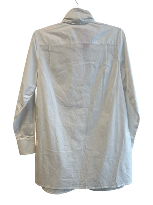 Staud Size XS White Cotton Tie Neck Long Sleeve Button down fly Dress White / XS
