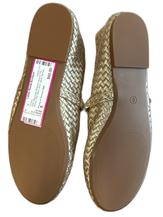House of Harlow 1960 Shoe Size 8 Gold Manmade Material Almond Toe Woven Shoes Gold / 8
