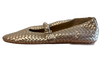 House of Harlow 1960 Shoe Size 8 Gold Manmade Material Almond Toe Woven Shoes Gold / 8