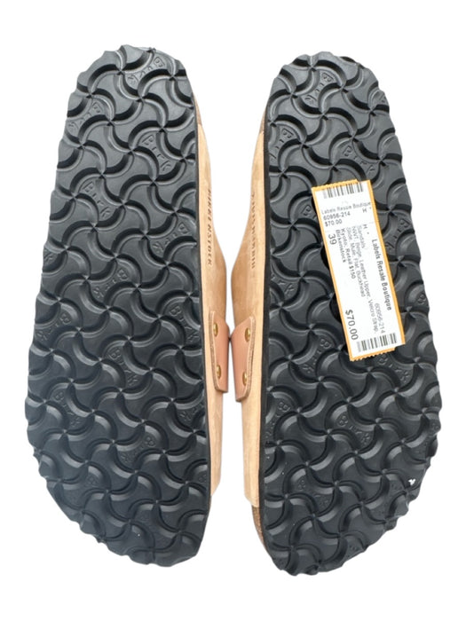 Birkenstock Shoe Size 39 Beige Leather Upper Velcro Strap Slide Mule Sandals Beige / 39