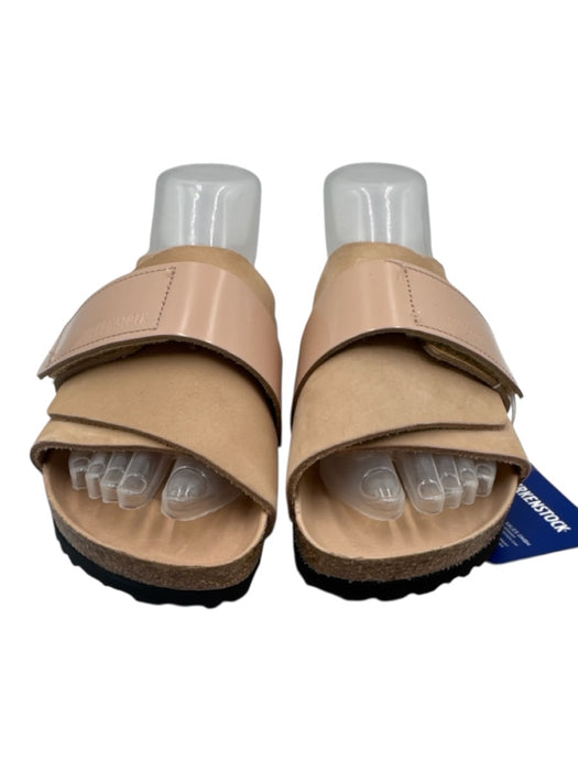 Birkenstock Shoe Size 39 Beige Leather Upper Velcro Strap Slide Mule Sandals Beige / 39