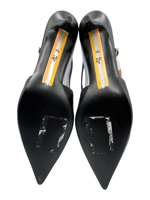 Sam Edelman Shoe Size 9.5 Black Leather Upper Pointed Toe Horsebit Slingbacks Black / 9.5