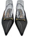 Sam Edelman Shoe Size 9.5 Black Leather Upper Pointed Toe Horsebit Slingbacks Black / 9.5