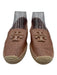 Tory Burch Shoe Size 7.5 Pink & Beige Leather Upper Rhinestone Logo Espadrille Pink & Beige / 7.5