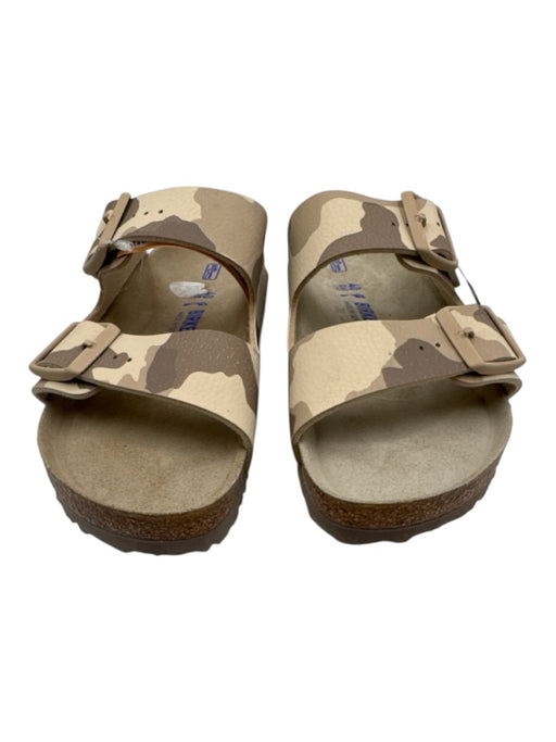 Birkenstock Shoe Size 40 Beige Leather Upper Camo Buckle Strap Slide Sandals Beige / 40