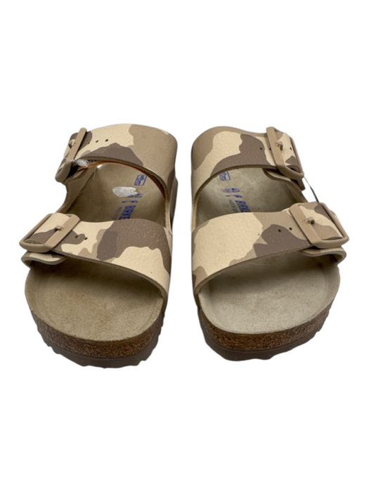Birkenstock Shoe Size 40 Beige Leather Upper Camo Buckle Strap Slide Sandals Beige / 40