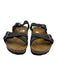 Birkenstock Shoe Size 40 Black & Brown Leather Upper Buckle Straps Slide Sandals Black & Brown / 40