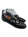 Tory Burch Shoe Size 7 Black Leather Upper Criss Cross Logo Detail Flats Black / 7