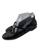 Tory Burch Shoe Size 7 Black Leather Upper Criss Cross Logo Detail Flats Black / 7