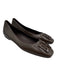Tory Burch Shoe Size 8 Dark Brown Leather Upper Snakeskin Embossed Logo Flats Dark Brown / 8