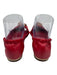 Tory Burch Shoe Size 7 Red Leather Upper Gold Tone Logo Elastic Back Pump Flats Red / 7