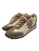 Tory Burch Shoe Size 6.5 Cream, Taupe & Pink Leather T Toe Logo Side Sneakers Cream, Taupe & Pink / 6.5