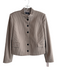 Theory Size 10 Brown Polyamide Cropped Houndstooth Collar Button Front Jacket Brown / 10