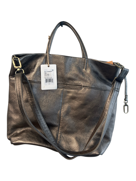 Hobo Grey Leather Square Magnetic Close Crossbody Bag Grey / M