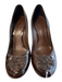 Tory Burch Shoe Size 9 Brown Leather Upper Round Toe Logo Wedge Heels Brown / 9