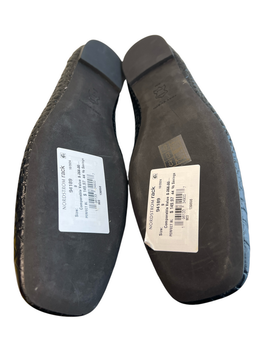 Tory Burch Shoe Size 9 Black Leather Upper Square Toe Logo Black Hardware Shoes Black / 9