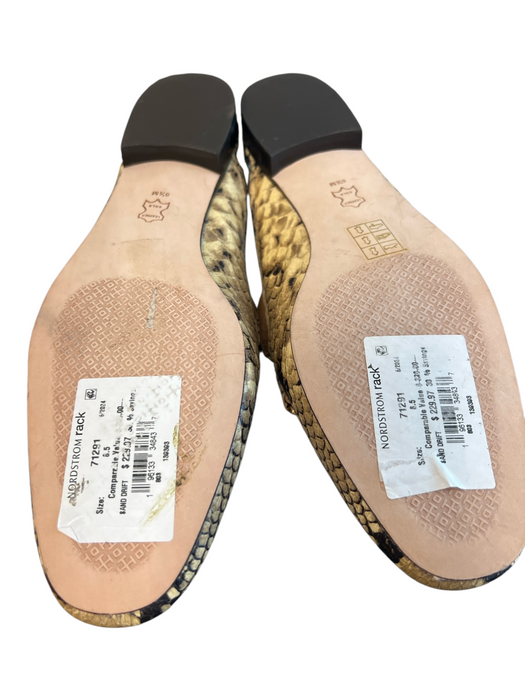 Tory Burch Shoe Size 8.5 Brown & Black Leather Upper Almond Toe Flat Mules Shoes Brown & Black / 8.5