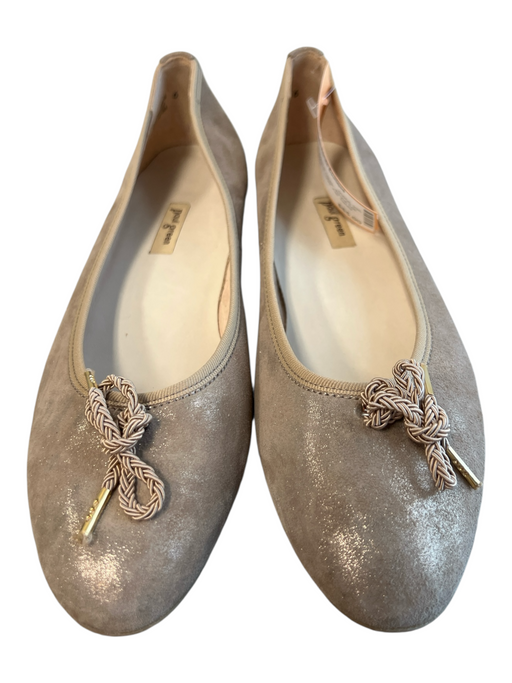 Paul Green Shoe Size 6 Beige Leather Upper Round Toe Sparkly Interior Flat Shoes Beige / 6