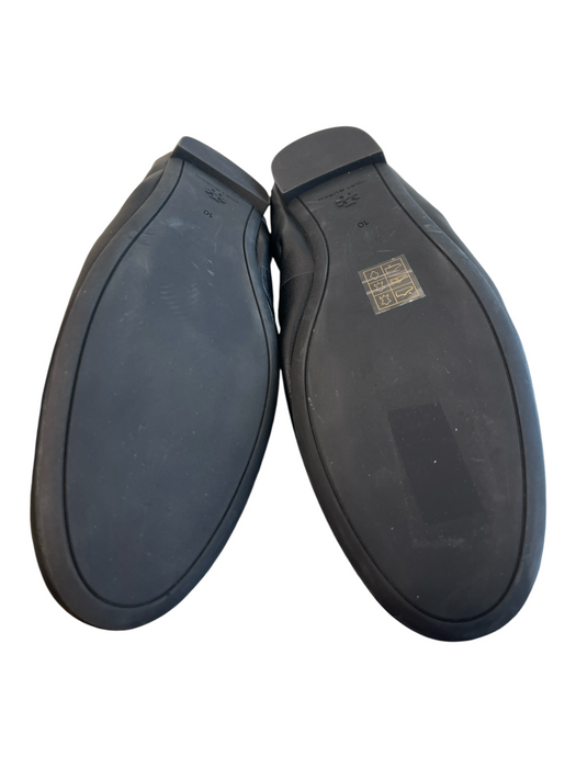 Tory Burch Shoe Size 9 Black Leather Upper Round Toe Scrunch Slip On Flats Shoes Black / 9
