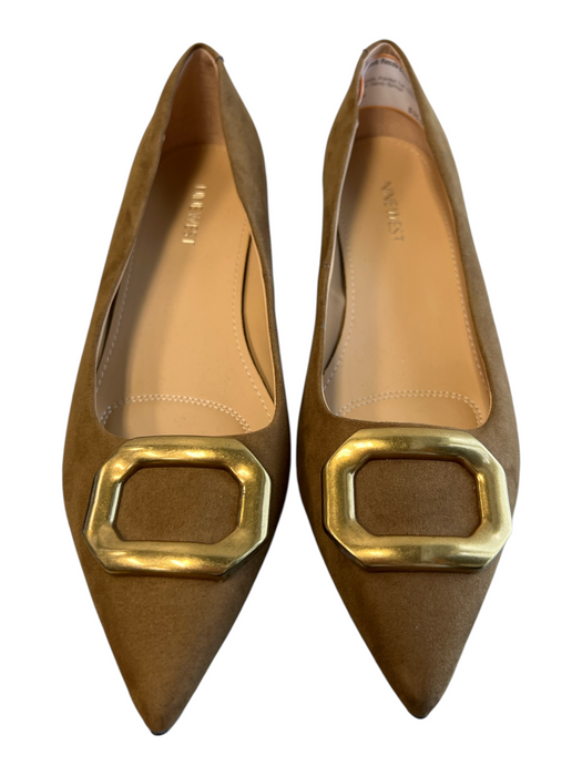 Nine West Shoe Size 9.5 Brown Suede Pointed Toe Golden Girls Kitten Heel Shoes Brown / 9.5