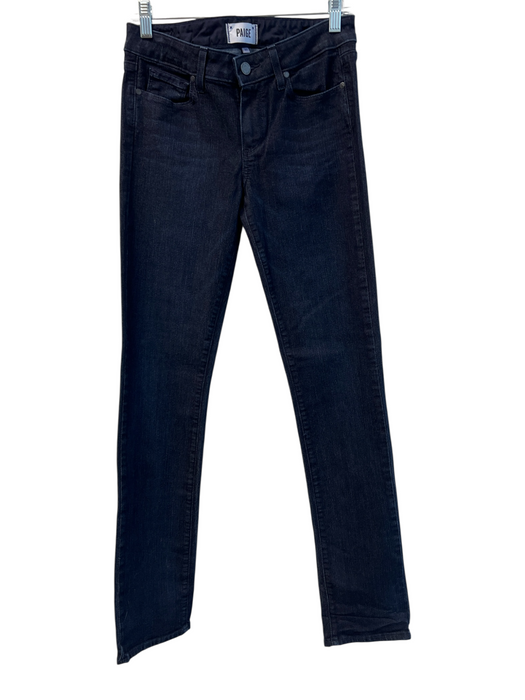Paige Size 27 Cotton Blend Denim Dark Wash Solid Zipper Fly Straight Jeans Cotton Blend / 27