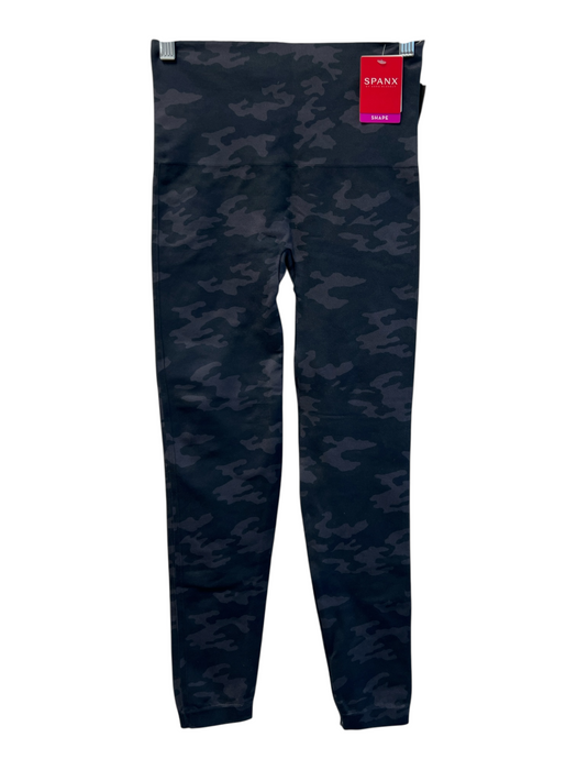 Spanx Size L Black Nylon & Elastane Compression Camo High Waist Leggings Black / L