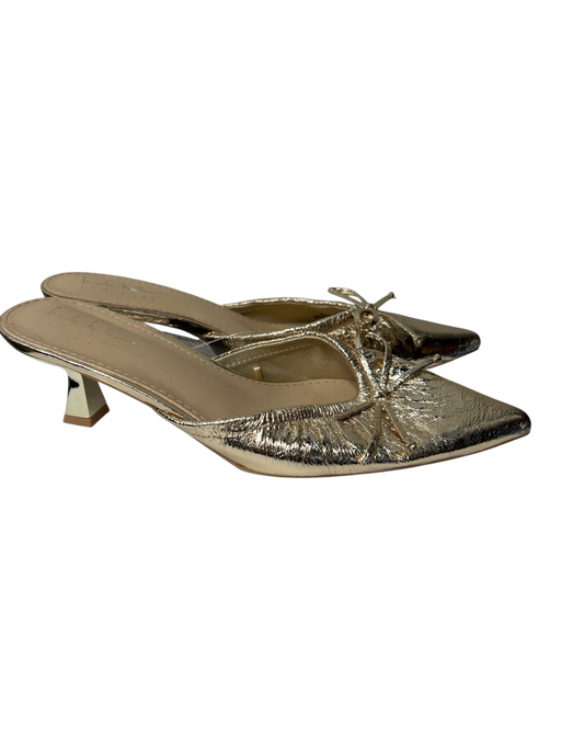 Nicole Miller Shoe Size 8.5 Gold Manmade Material Faux Leather Metallic Shoes Gold / 8.5