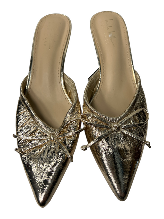 Nicole Miller Shoe Size 8.5 Gold Manmade Material Faux Leather Metallic Shoes Gold / 8.5