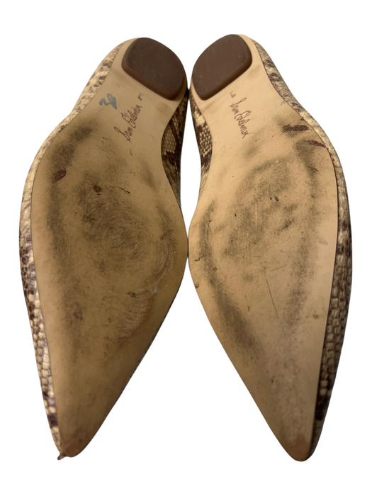 Sam Edelman Shoe Size 9 Gold Leather Upper Balance Man Made Croc Embossed Flats Gold / 9