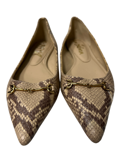 Sam Edelman Shoe Size 9 Gold Leather Upper Balance Man Made Croc Embossed Flats Gold / 9
