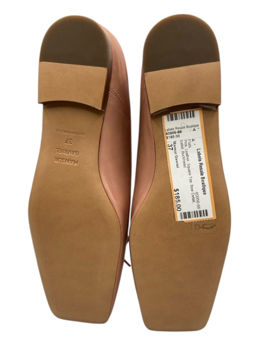Mansur Gavriel Shoe Size 37 Pink Leather Square Toe Bow Detail ballet Flats Pink / 37