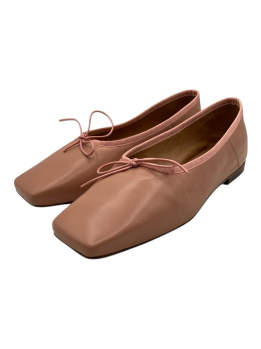 Mansur Gavriel Shoe Size 37 Pink Leather Square Toe Bow Detail ballet Flats Pink / 37