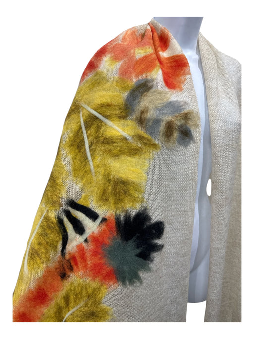 Troubadour White, Yellow, Multi Acrylic Blend Floral Knit scarf White, Yellow, Multi / One Size