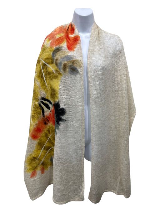 Troubadour White, Yellow, Multi Acrylic Blend Floral Knit scarf White, Yellow, Multi / One Size