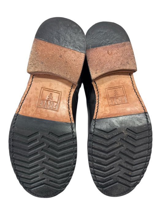 Frye Shoe Size 6.5 Black Leather Buckle Detail Round Toe Calf High Boots Black / 6.5