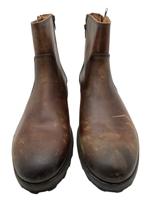 Frye Shoe Size 10 NWT Brown Leather Solid Zip UP Boot Men's Shoes 10