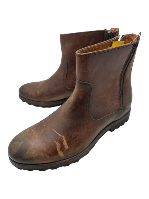 Frye Shoe Size 10 NWT Brown Leather Solid Zip UP Boot Men's Shoes 10