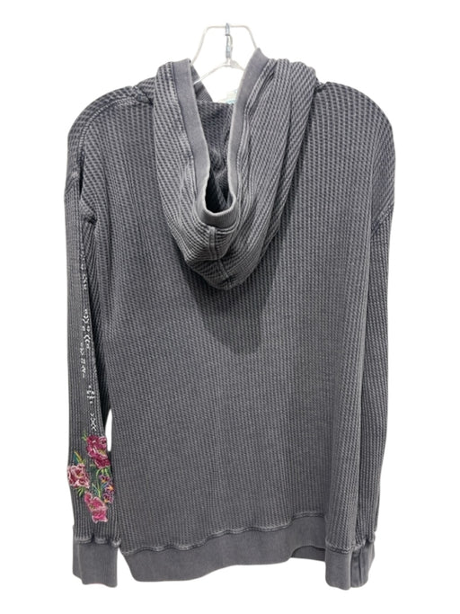 Sundance Size Large Gray & Multi Color Cotton Blend Waffle Embroidered Jacket Gray & Multi Color / Large