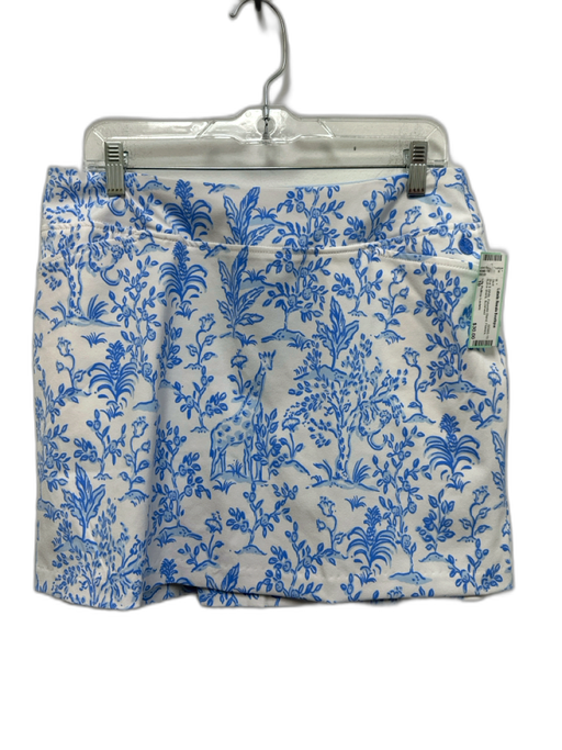 Lilly Pulitzer Luxletic Size 10 Blue & White Polyester Blend Flowers Skirt Blue & White / 10