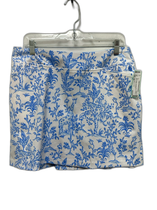 Lilly Pulitzer Luxletic Size 10 Blue & White Polyester Blend Flowers Skirt Blue & White / 10