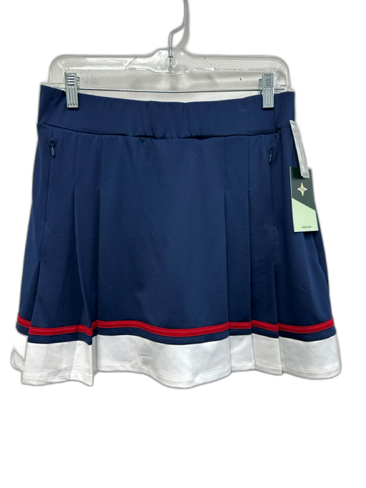 Tuckernuck Size L Navy Blue, White, Red Polyester Blend Zip Pockets Stripe Skirt Navy Blue, White, Red / L