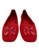 Tory Burch Shoe Size 9.5 Red Leather Upper Suede Logo Buckle Pump Flats Red / 9.5