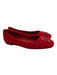 Tory Burch Shoe Size 9.5 Red Leather Upper Suede Logo Buckle Pump Flats Red / 9.5