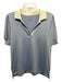 Tuckernuck Size Large Blue & White Polyester Blend Collared Short Sleeve Top Blue & White / Large