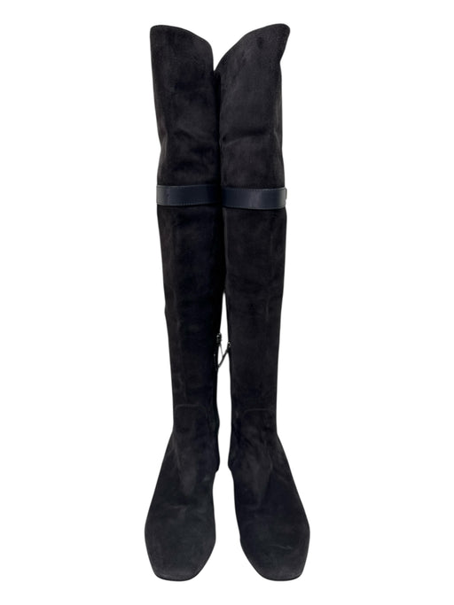 Christian Dior Shoe Size 37 Gray Suede Square Toe Side Zip Knee High Boots Gray / 37