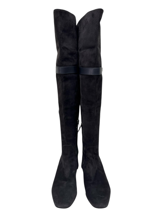 Christian Dior Shoe Size 37 Gray Suede Square Toe Side Zip Knee High Boots Gray / 37