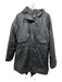 Sam New York Size L Charcoal Gray Cotton & PU Zip Hood Breast Pocket Jacket Charcoal Gray / L