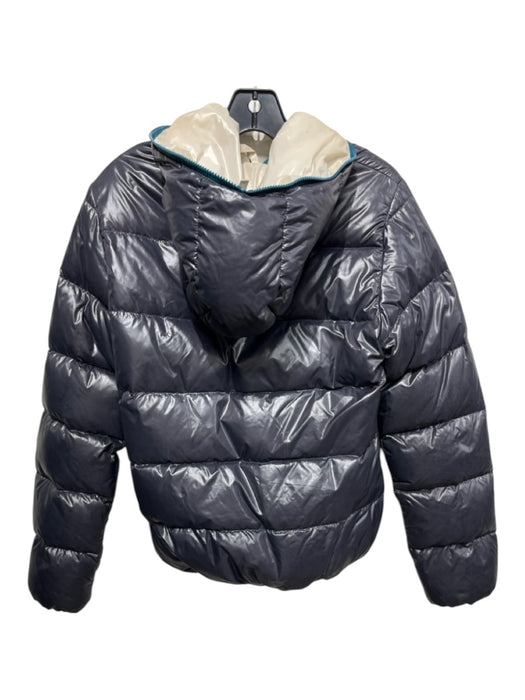 Duvetica Size 44 Gray & Teal Quilted Puffed Hood Zip Zip Pocket Jacket Gray & Teal / 44