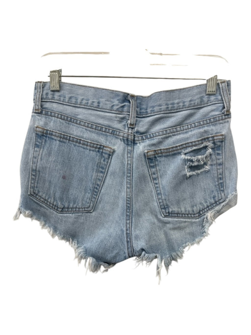 Runway Dreamz Size S Light Wash Cotton Denim Ripped Franco Chain Pockets Shorts Light Wash / S