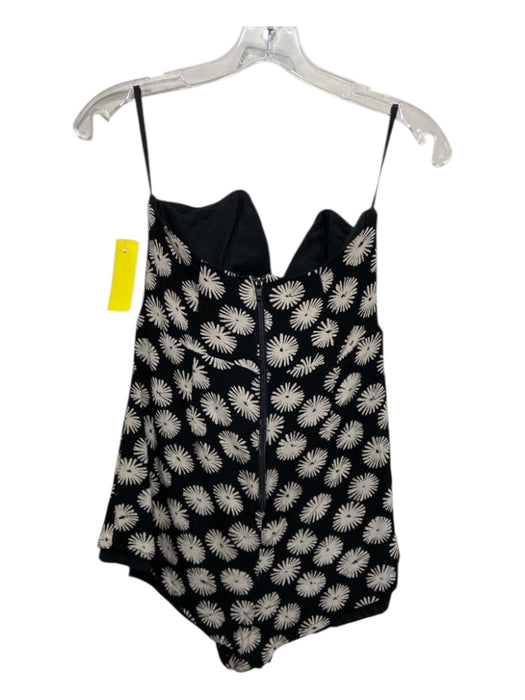 Stone Cold Fox Size 3 Black & Gray Rayon Abstract Floral Sleeveless Romper Black & Gray / 3